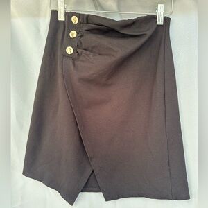 Made in Italy Black Skirt with Button Detail